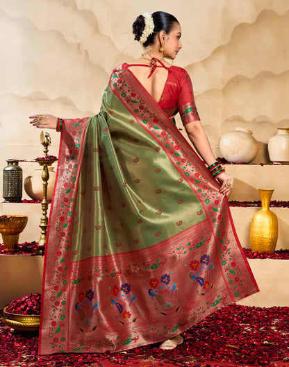 Green Silk Woven Paithani Saree