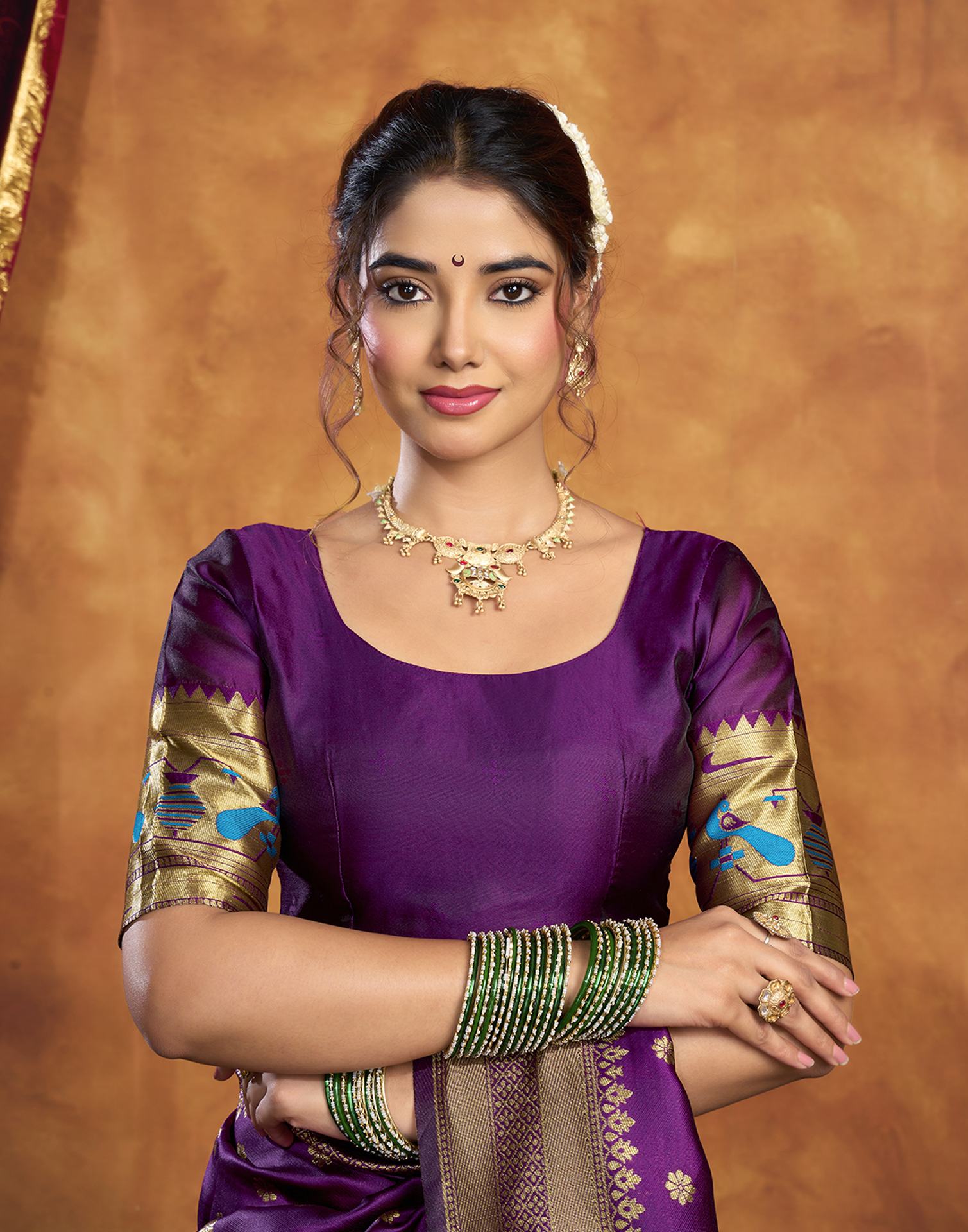 Purple Silk Woven Paithani Saree