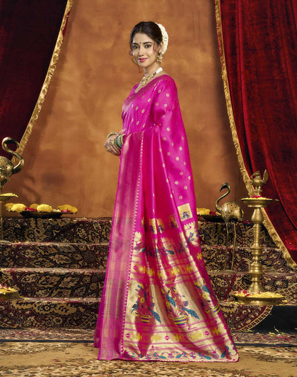 Pink Silk Woven Paithani Saree