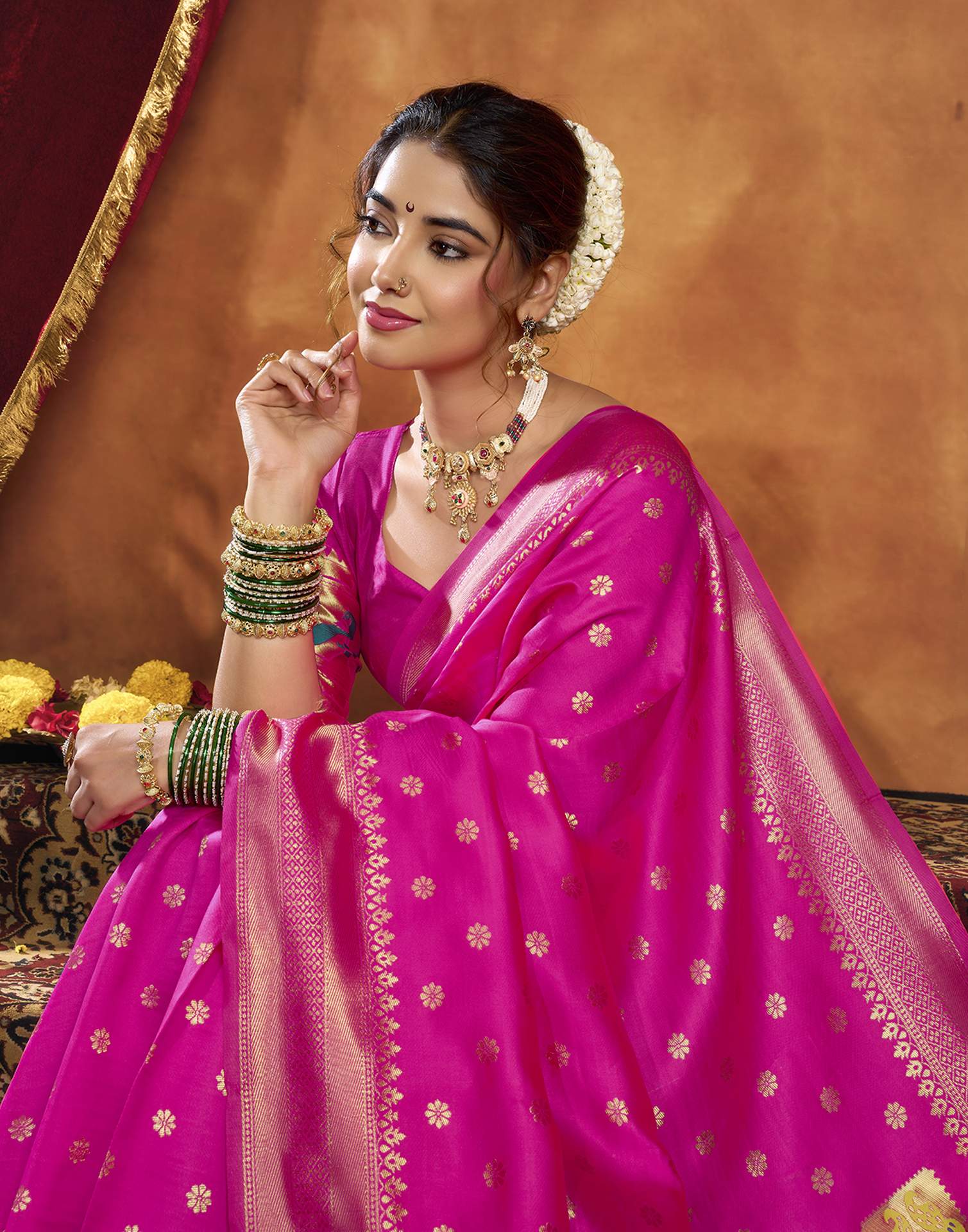 Pink Silk Woven Paithani Saree