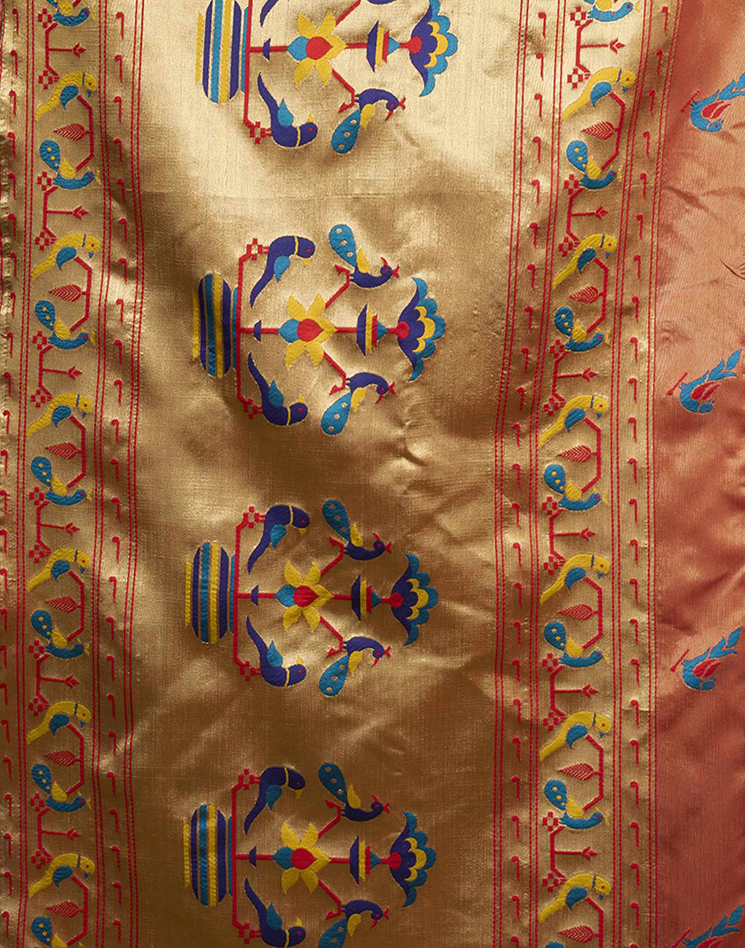 Orange Silk Woven Paithani Saree