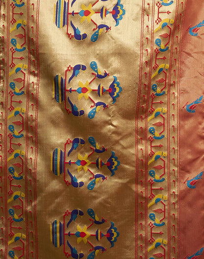 Orange Silk Woven Paithani Saree