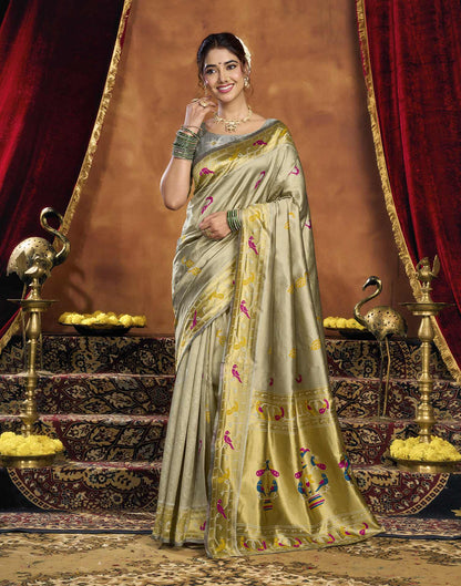 Yellow Silk Woven Paithani Saree