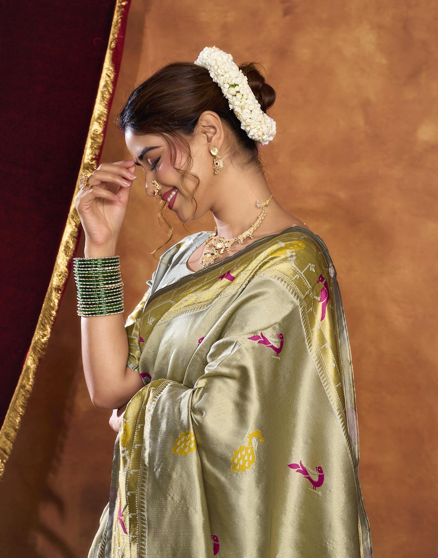 Yellow Silk Woven Paithani Saree