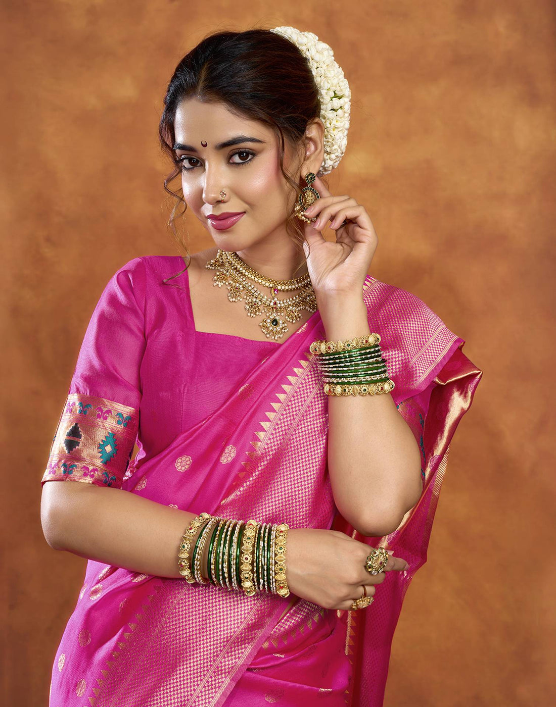Pink Silk Woven Paithani Saree