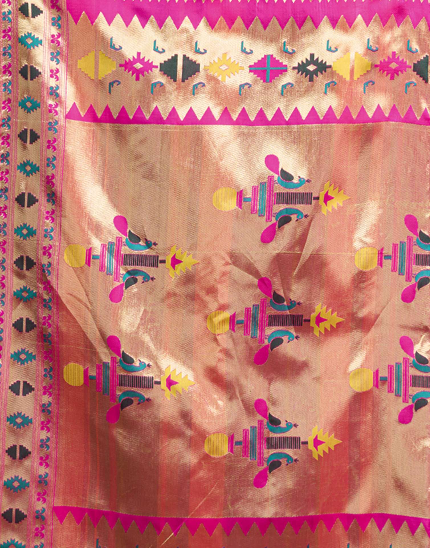 Pink Silk Woven Paithani Saree