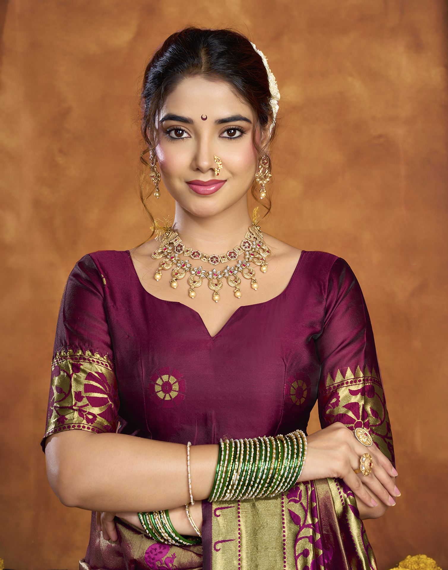 Maroon Silk Woven Paithani Saree