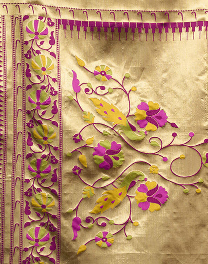 Maroon Silk Woven Paithani Saree