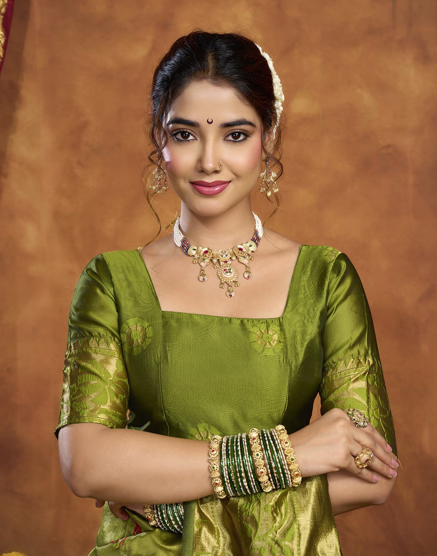 Parrot Green Silk Woven Paithani Saree
