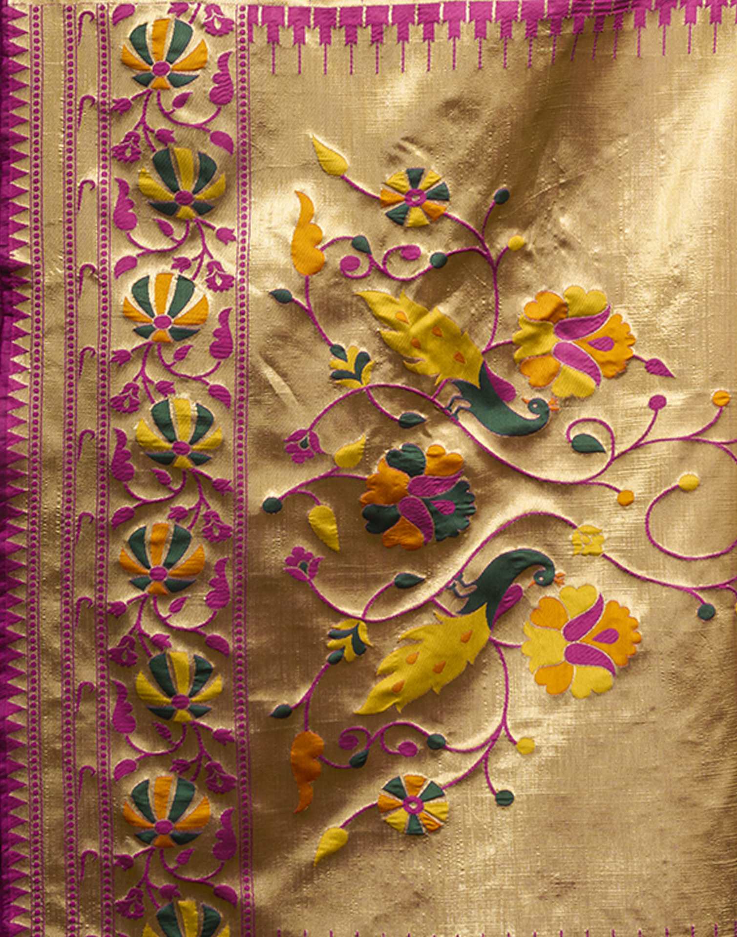 Wine Silk Woven Paithani Saree