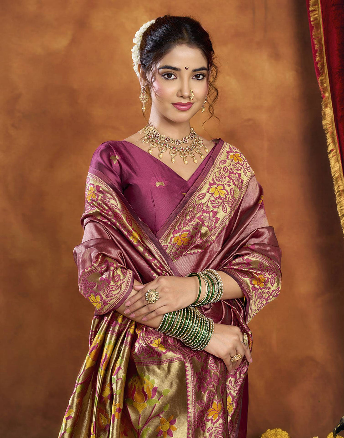 Purple Silk Woven Paithani Saree