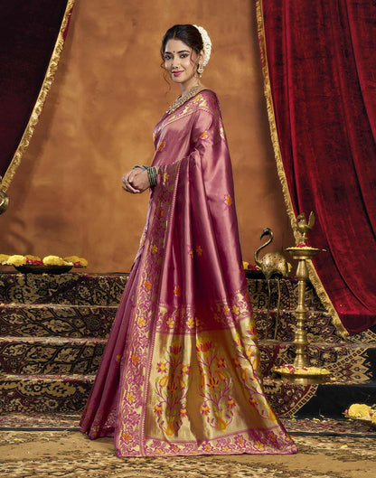 Purple Silk Woven Paithani Saree