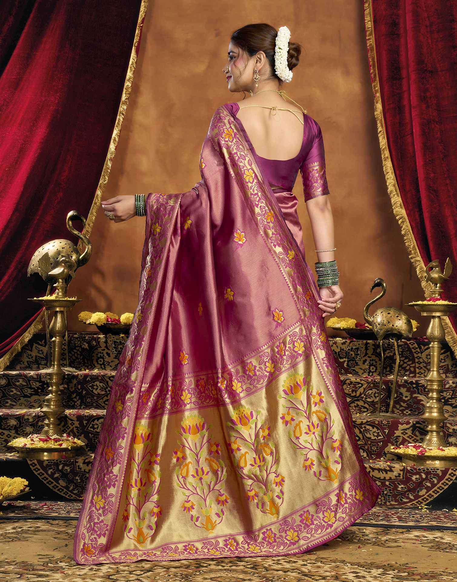 Purple Silk Woven Paithani Saree
