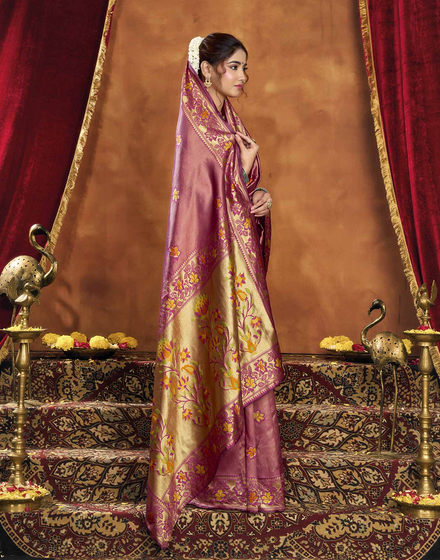 Purple Silk Woven Paithani Saree