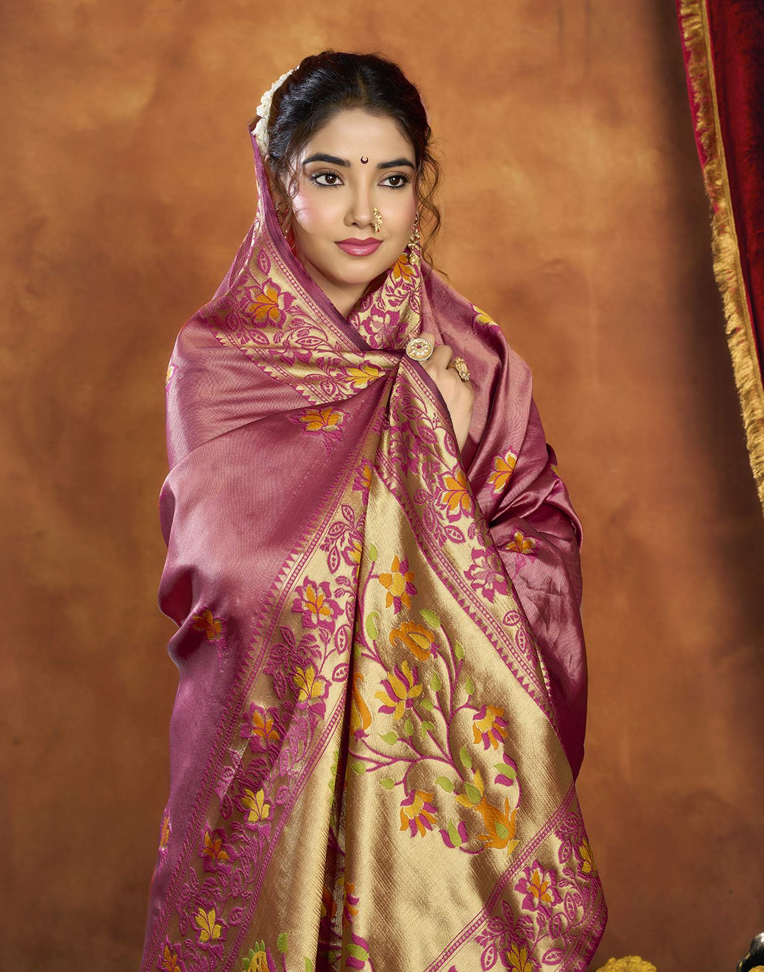 Purple Silk Woven Paithani Saree