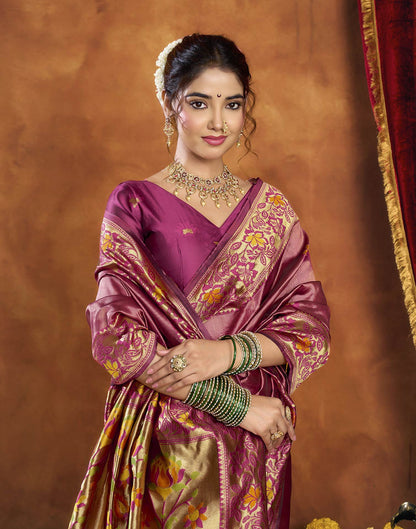 Purple Silk Woven Paithani Saree