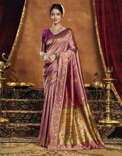 Purple Silk Woven Paithani Saree