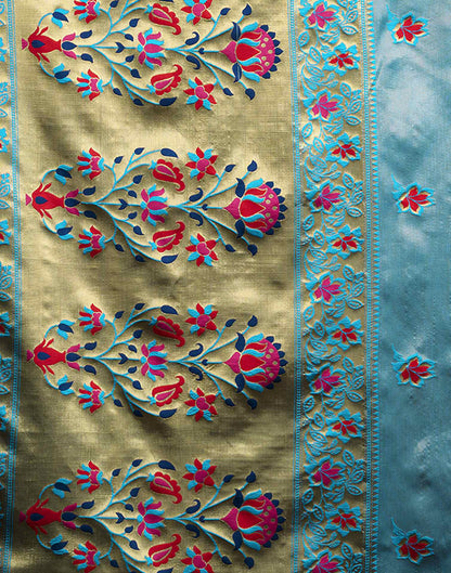 Blue Silk Woven Paithani Saree