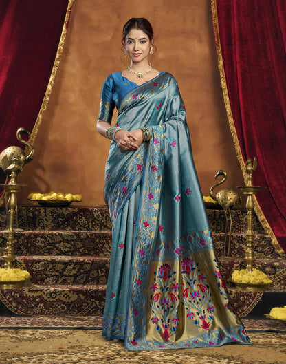 Blue Silk Woven Paithani Saree