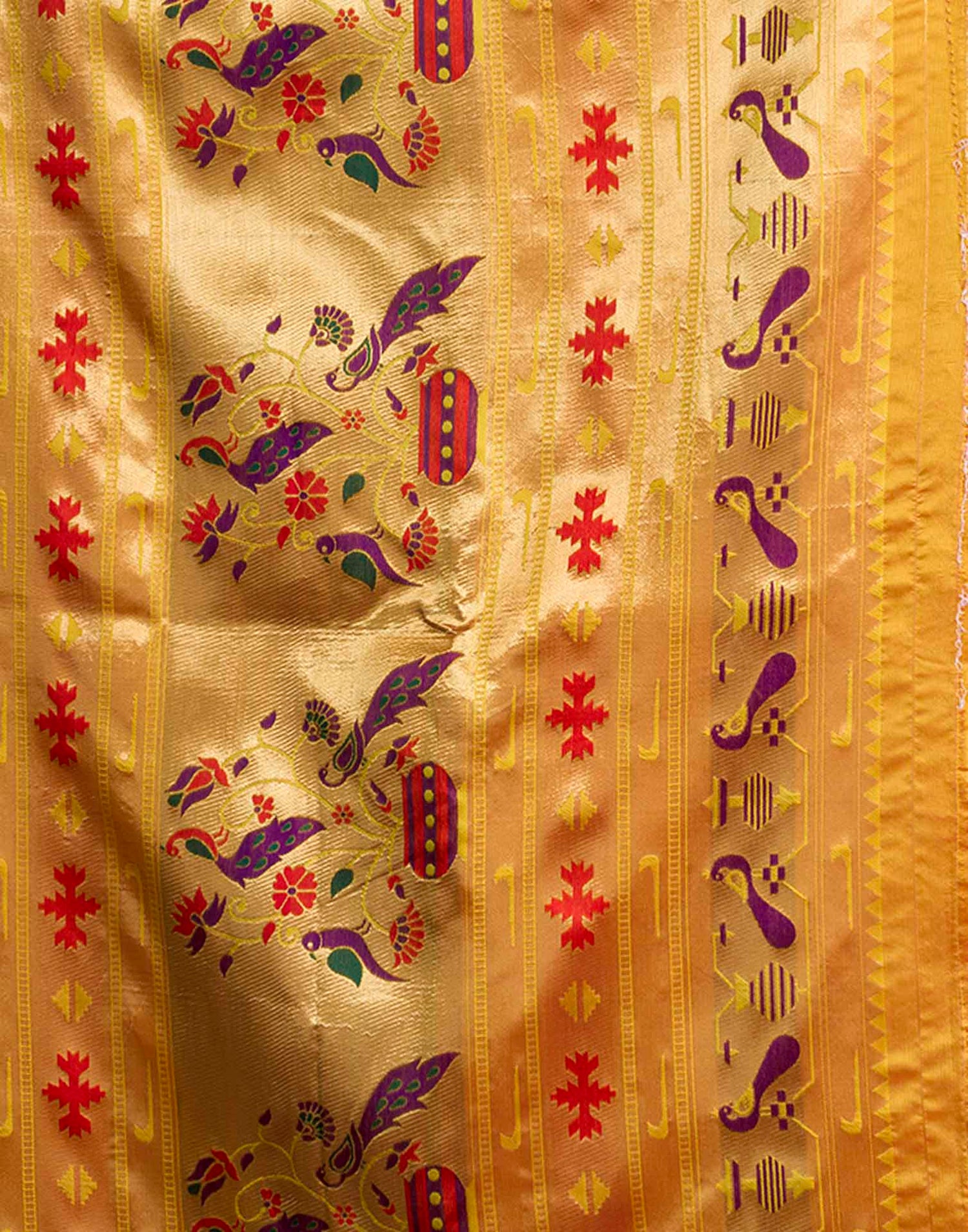 Yellow Silk Woven Paithani Saree