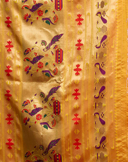 Yellow Silk Woven Paithani Saree