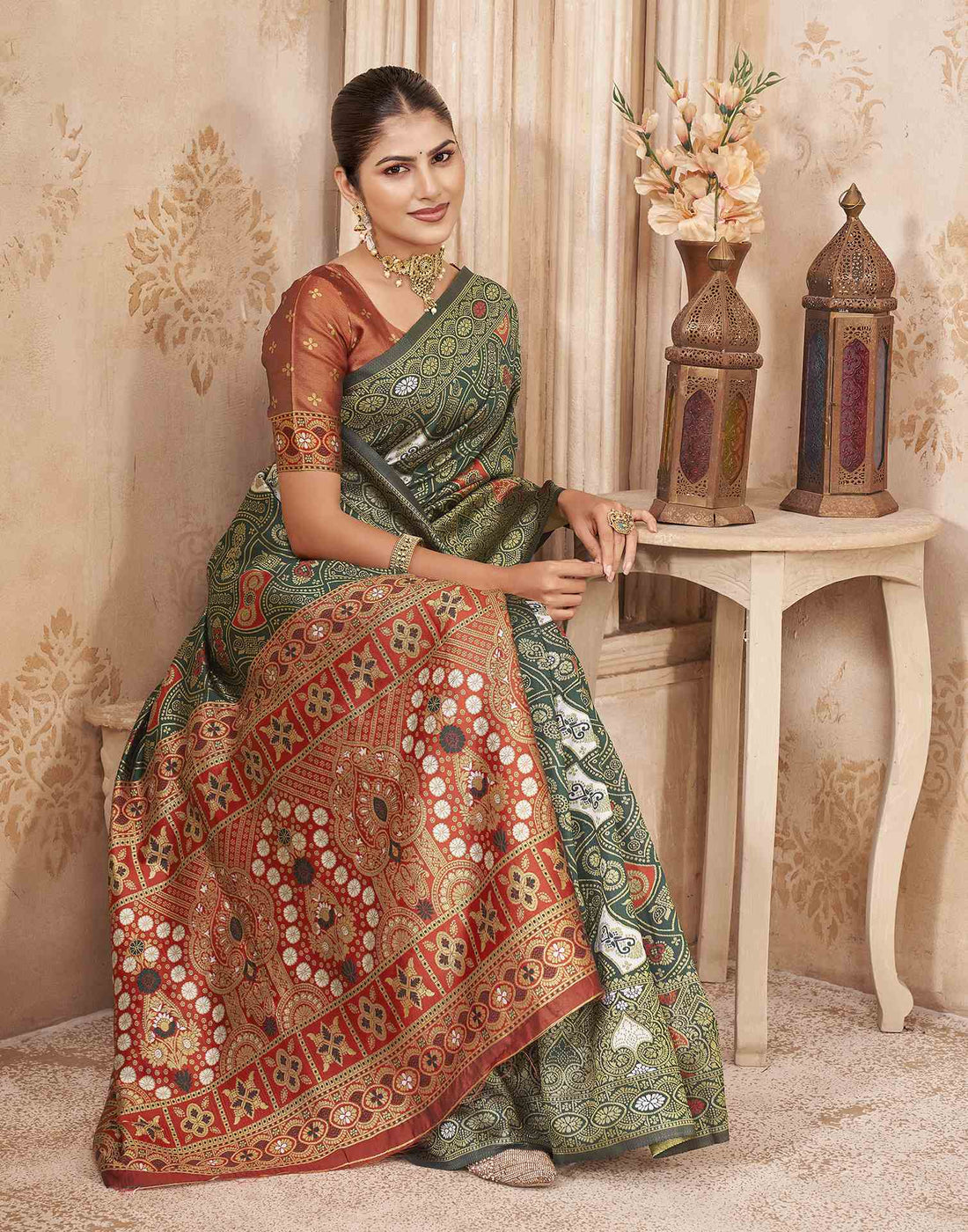Green Silk Woven Banarasi Saree
