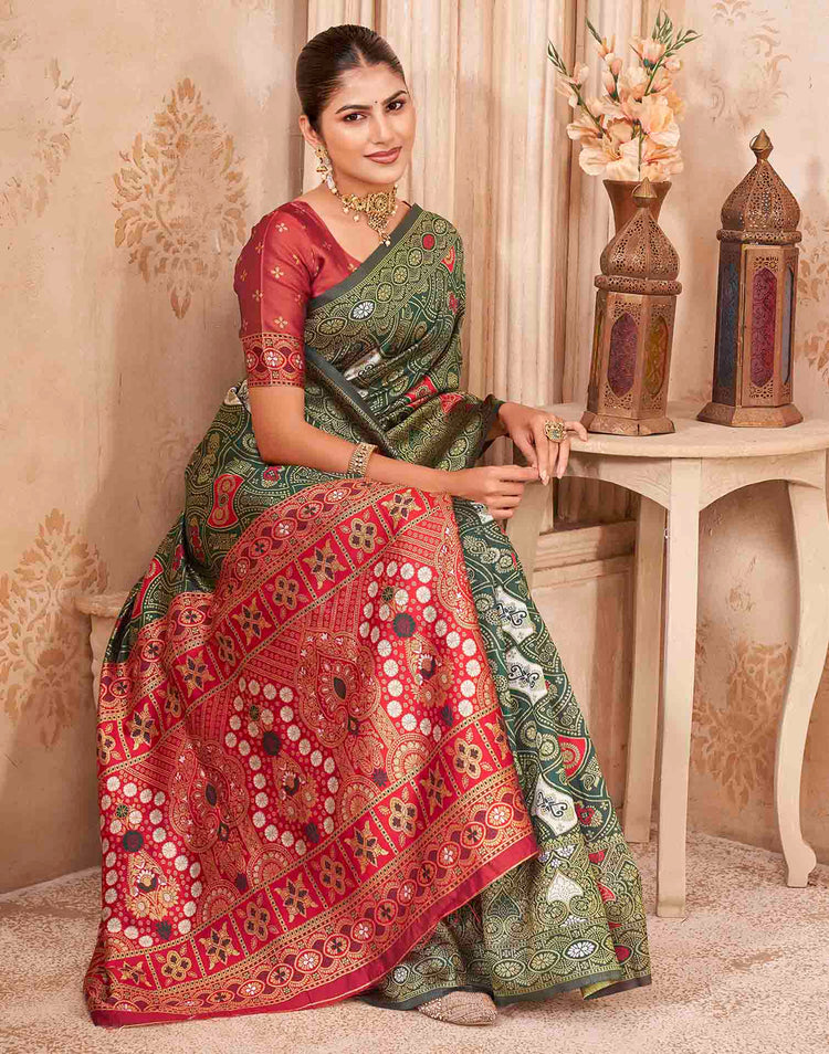 Green Silk Woven Banarasi Saree