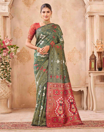 Green Silk Woven Banarasi Saree