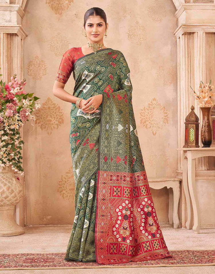 Green Silk Woven Banarasi Saree