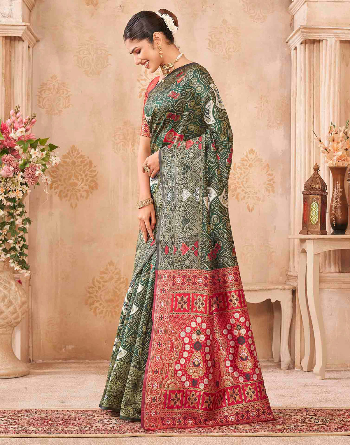 Green Silk Woven Banarasi Saree