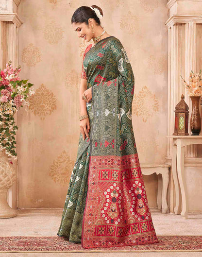 Green Silk Woven Banarasi Saree