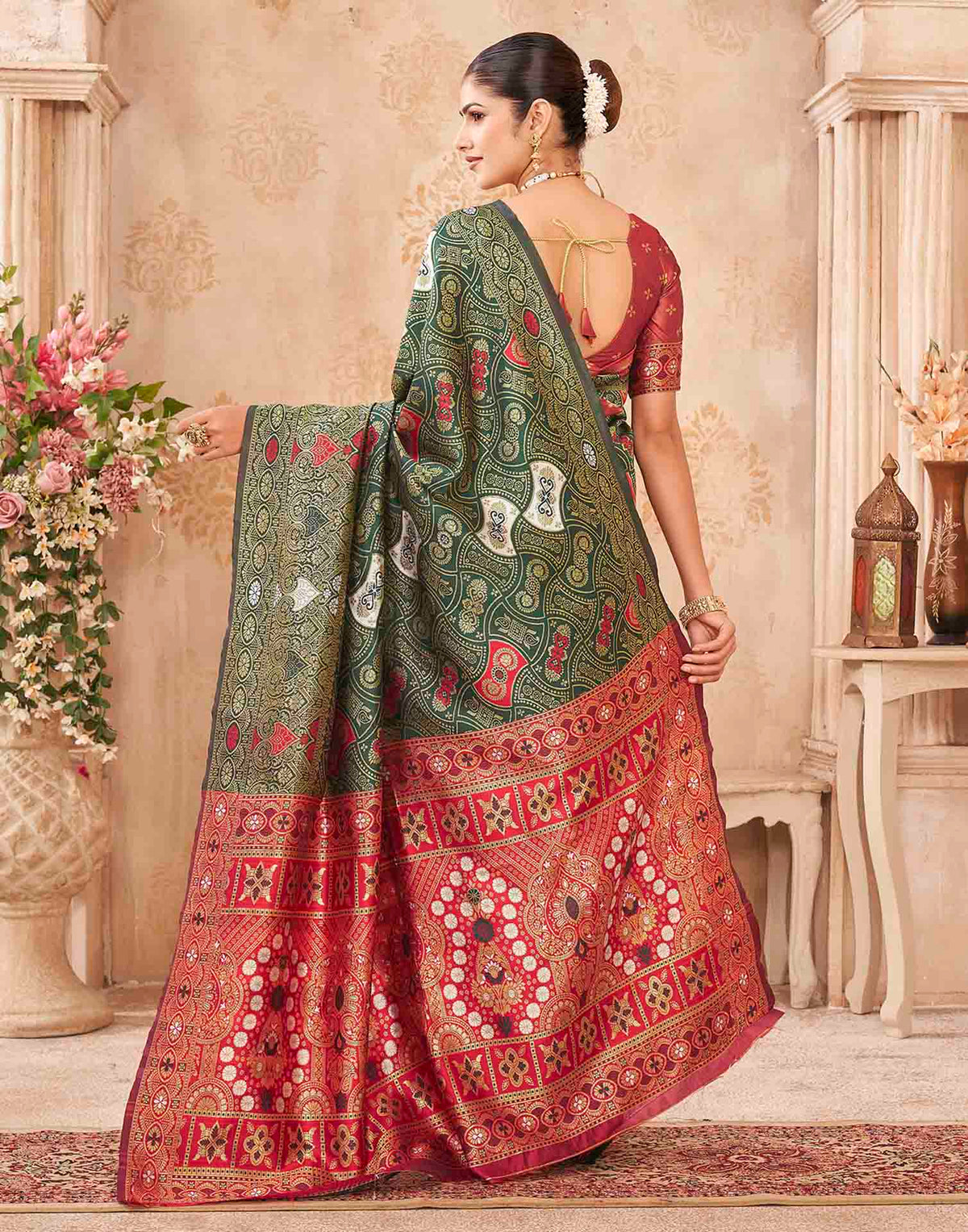 Green Silk Woven Banarasi Saree