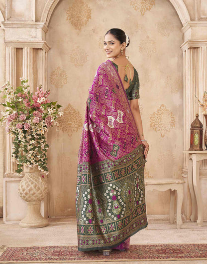 Pink Silk Woven Banarasi Saree