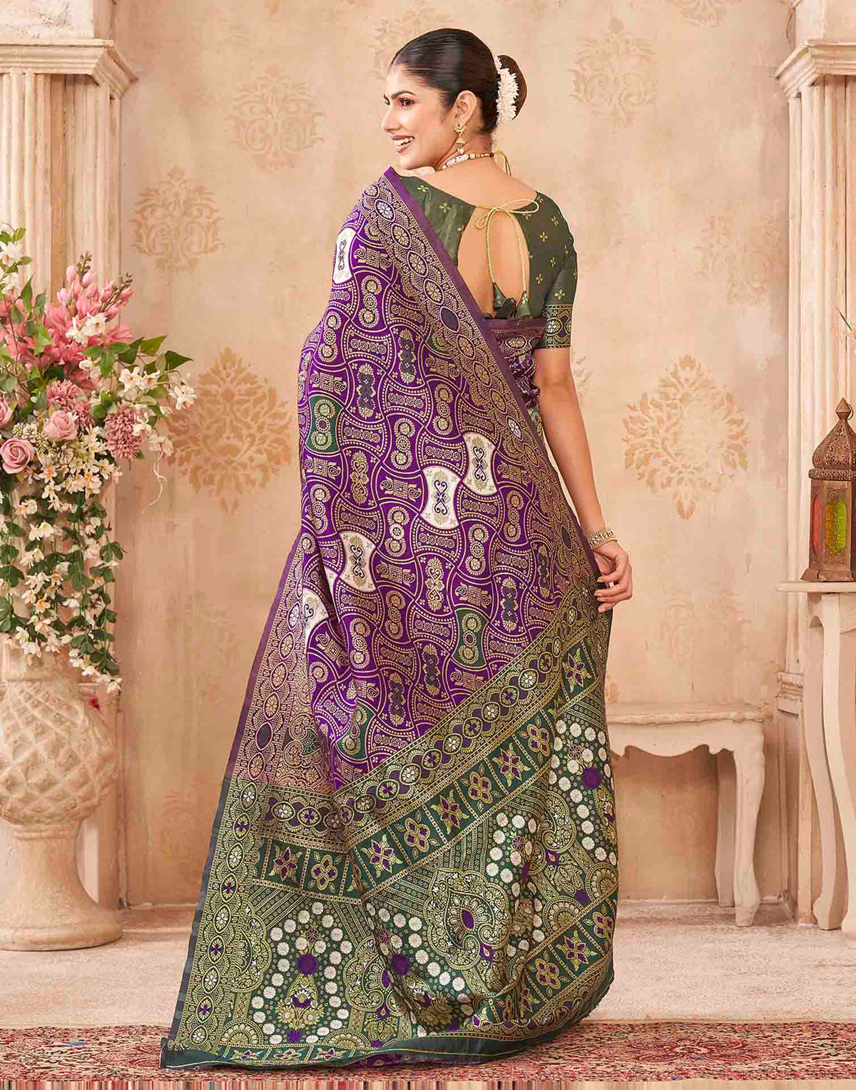 Purple Silk Woven Banarasi Saree