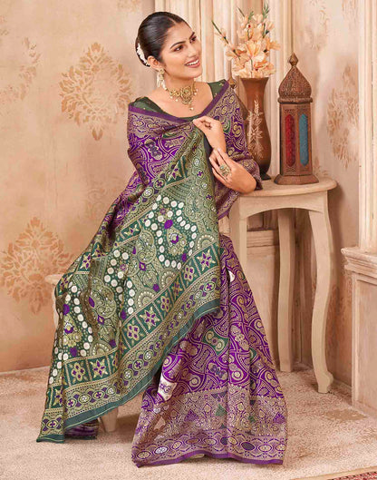 Purple Silk Woven Banarasi Saree