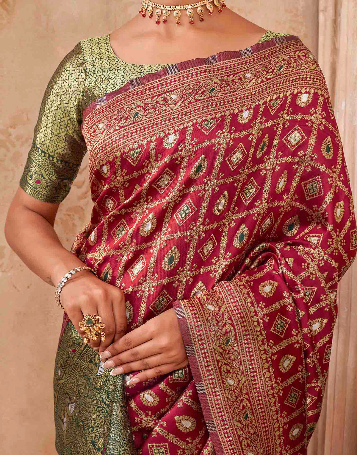 Red Silk Woven Banarasi Saree