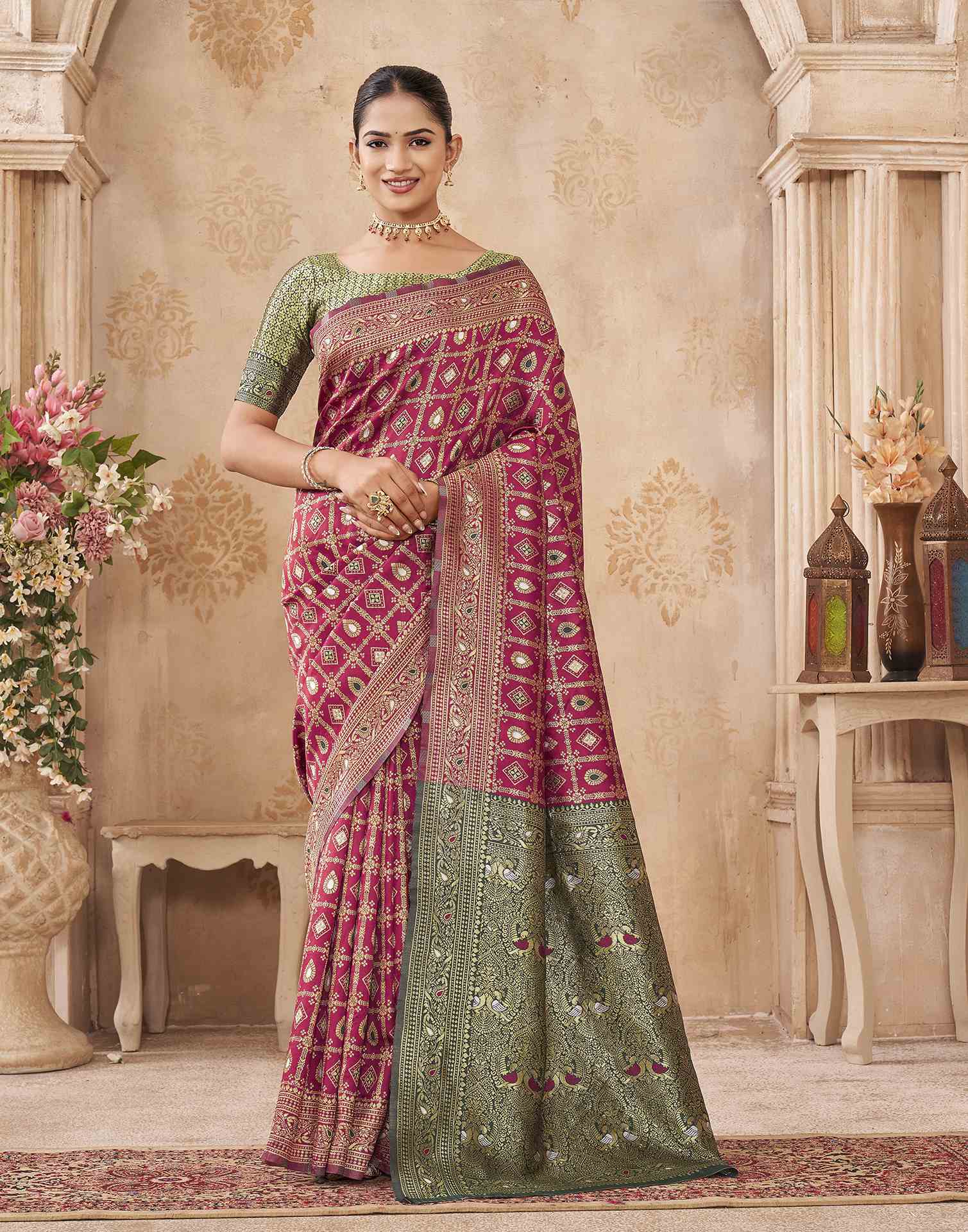 Red Silk Woven Banarasi Saree