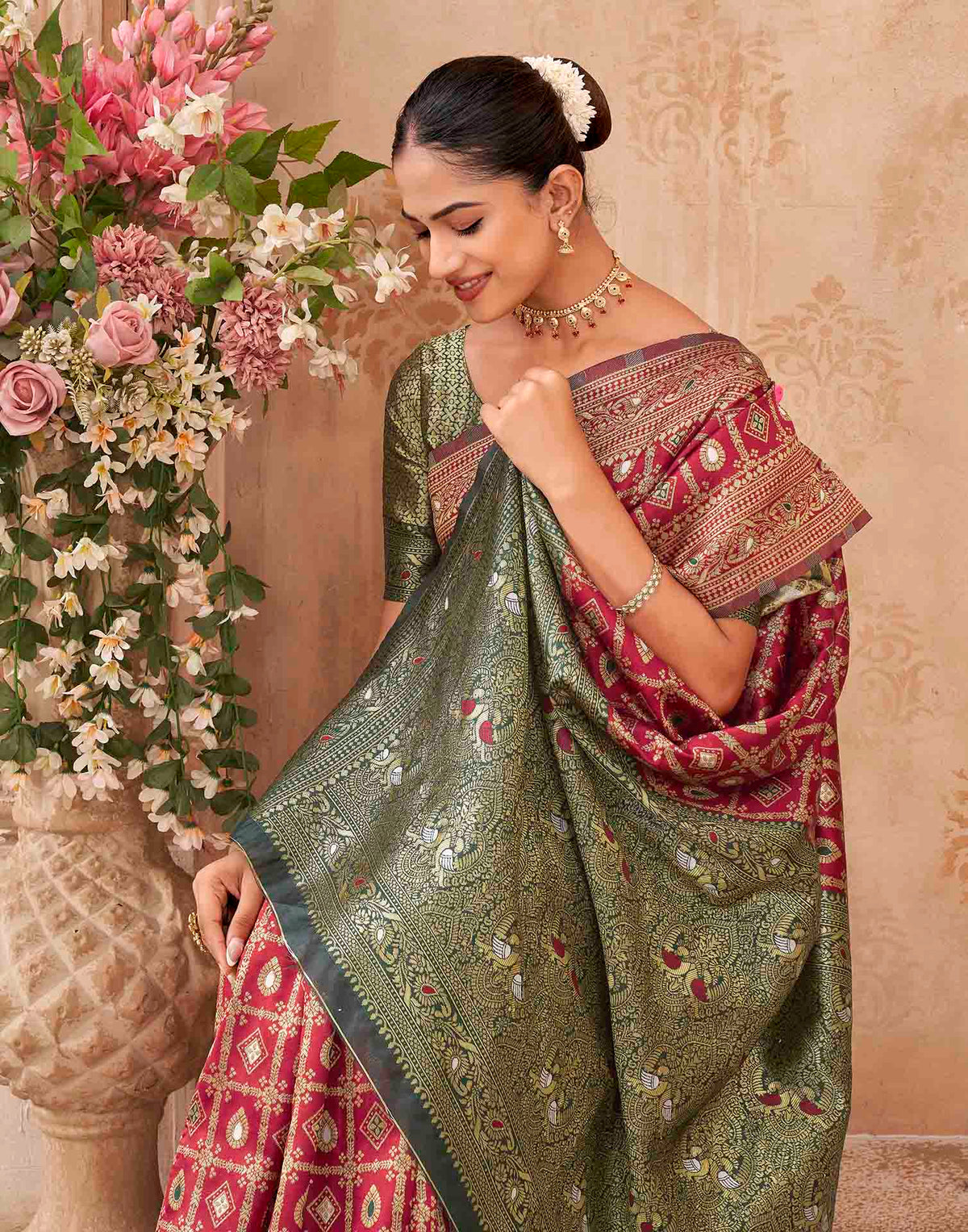 Red Silk Woven Banarasi Saree