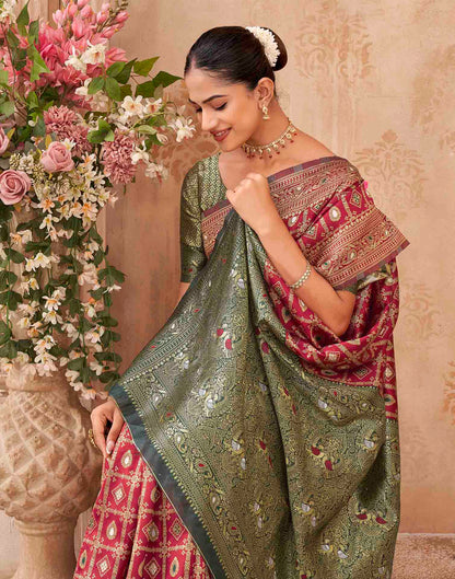 Red Silk Woven Banarasi Saree