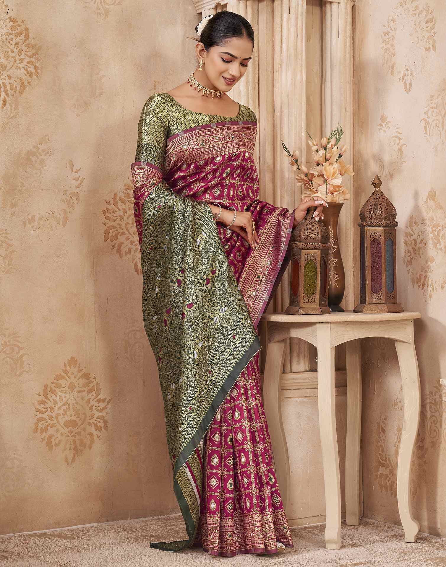 Red Silk Woven Banarasi Saree