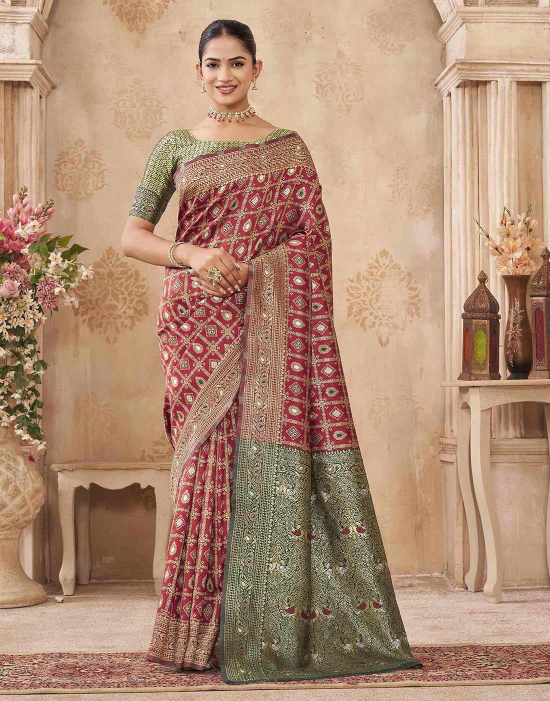 Red Silk Woven Banarasi Saree