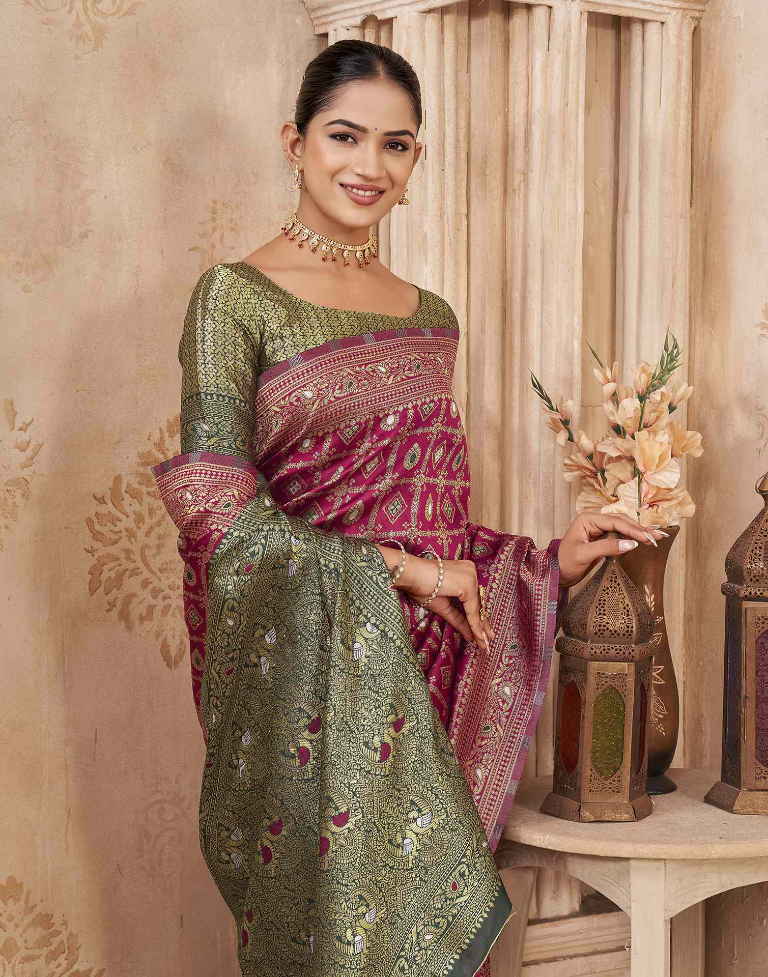 Red Silk Woven Banarasi Saree