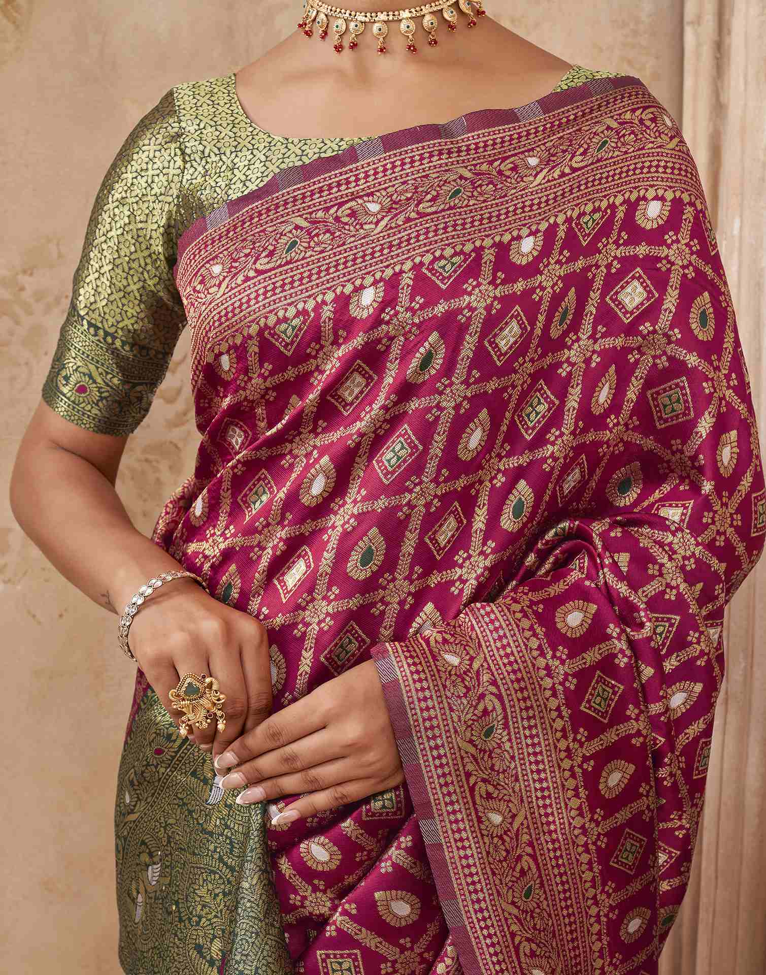 Red Silk Woven Banarasi Saree
