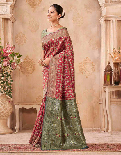 Red Silk Woven Banarasi Saree