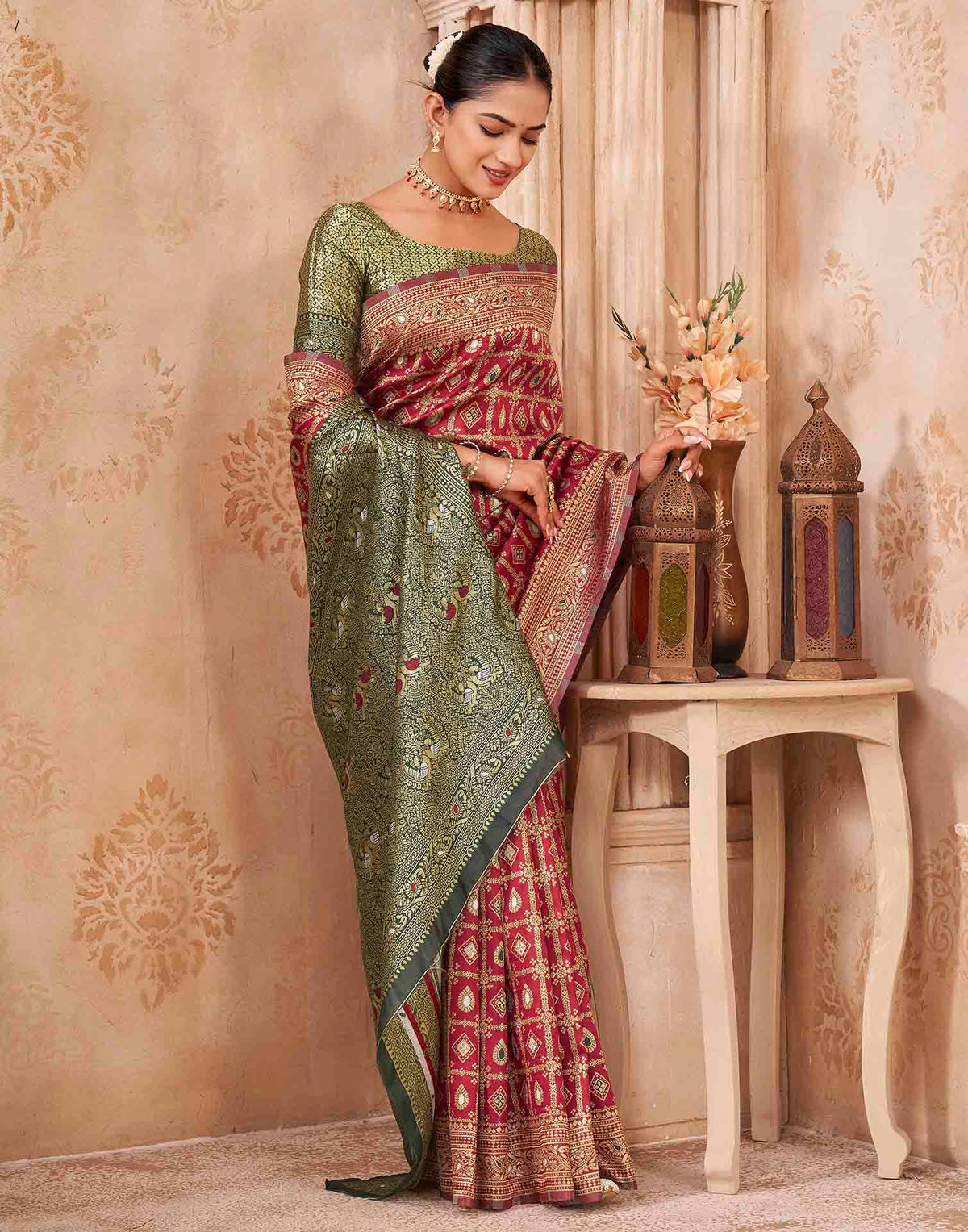Red Silk Woven Banarasi Saree