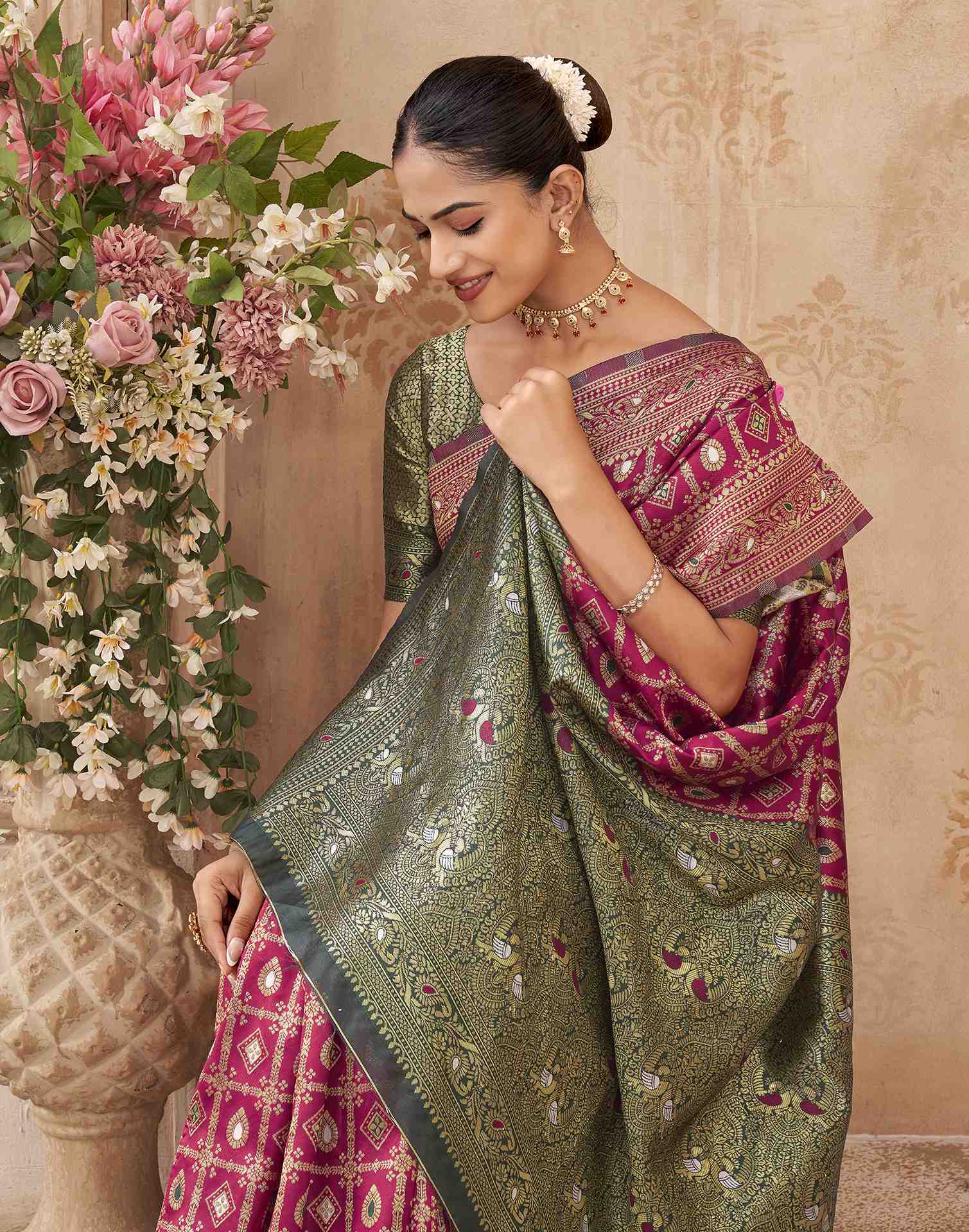 Red Silk Woven Banarasi Saree