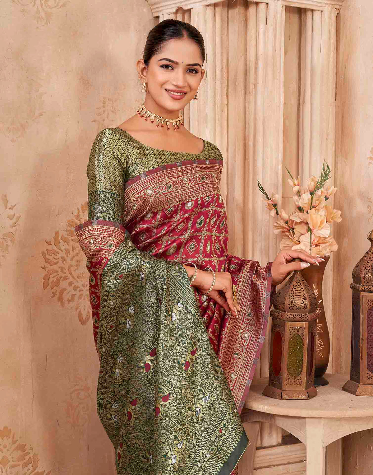 Red Silk Woven Banarasi Saree
