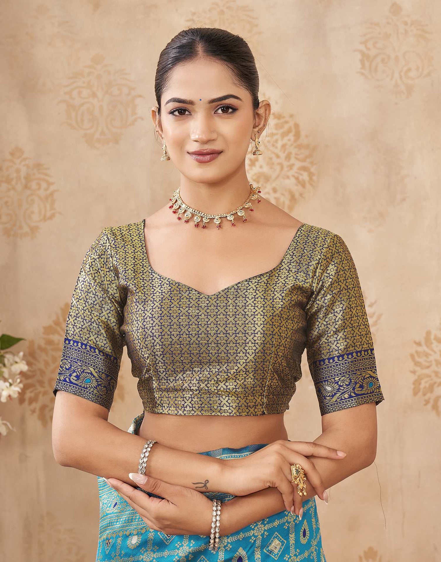 Blue Silk Woven Banarasi Saree