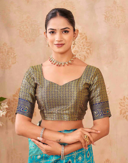 Blue Silk Woven Banarasi Saree