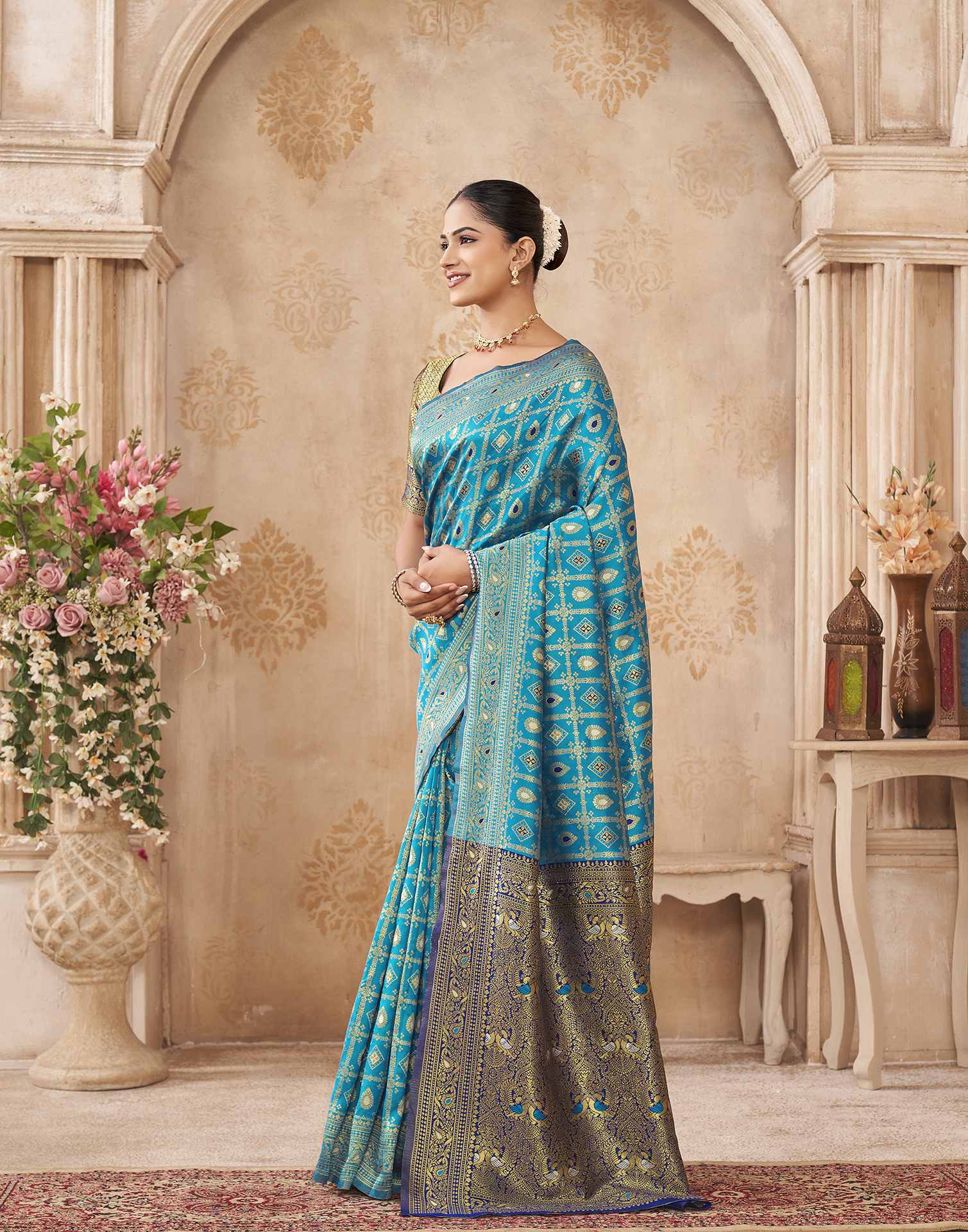 Blue Silk Woven Banarasi Saree